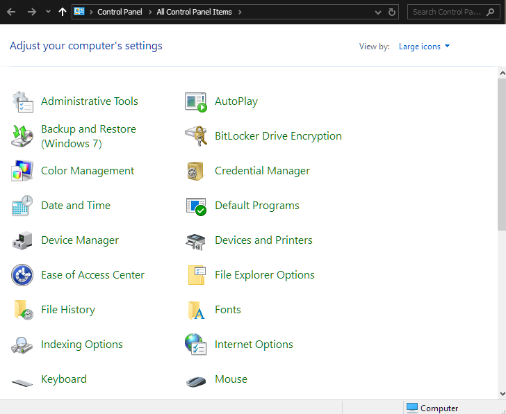 Control Panel Image
